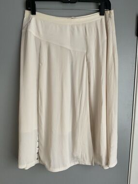 Rebecca Taylor Ivory Textured A-Line Skirt